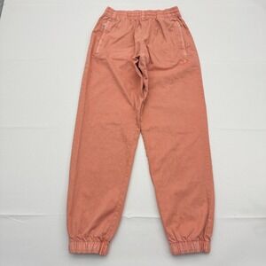 Adidas Trefoil Essentials Dye Woven Pants Joggers Mens Small Coral Twill Utility